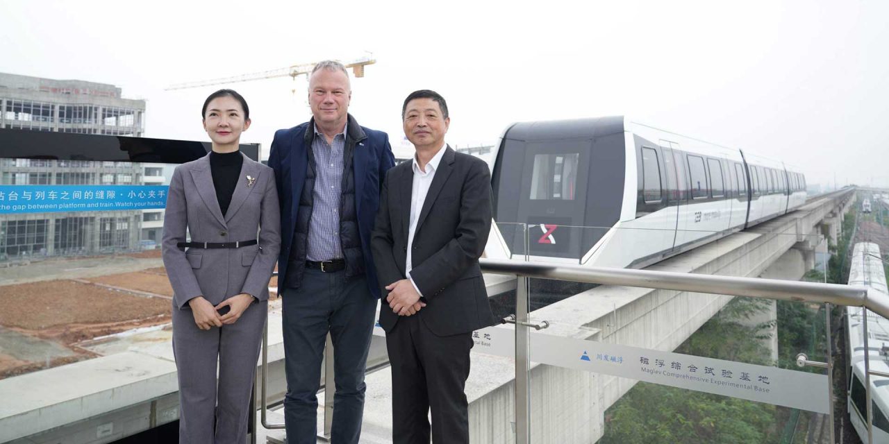 News Die deutsche Handelskammer in China organisiert Besichtigung der Magnetschwebebahn von Max Bögl in Chengdu