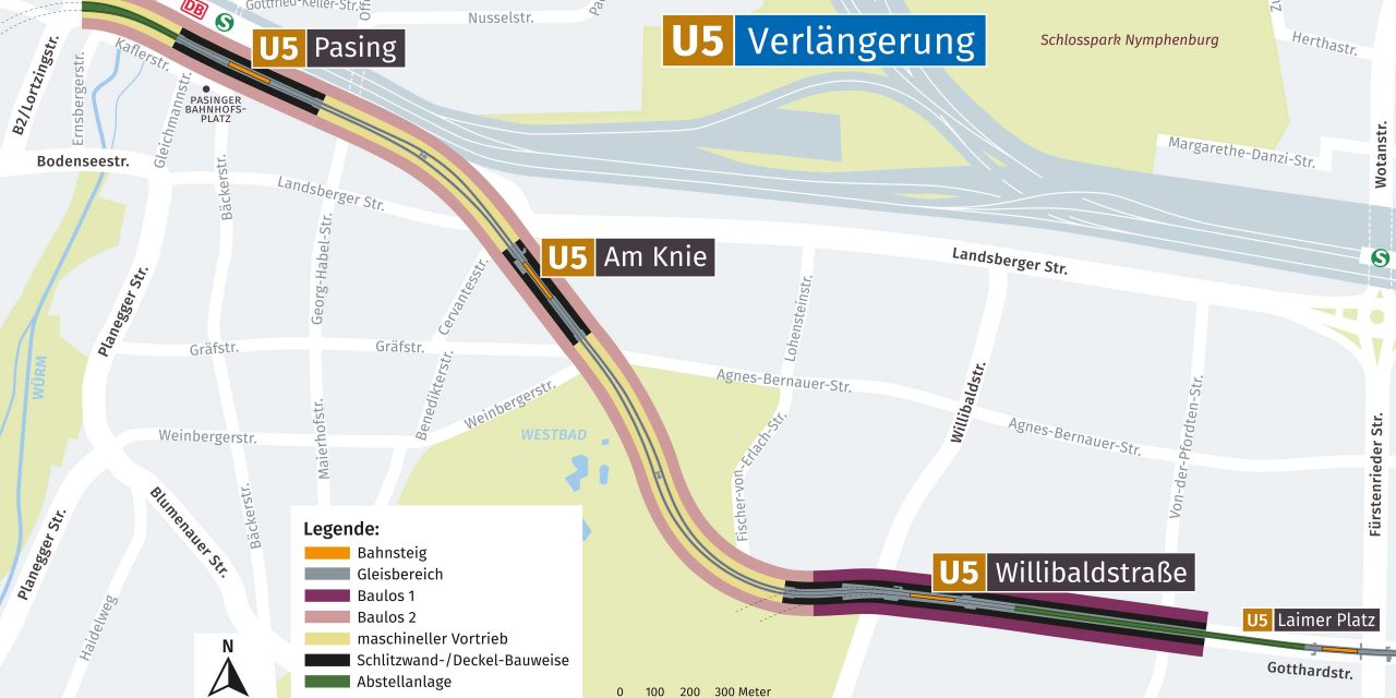 Verlängerung U-Bahn-Linie 5-West von Laim nach Pasing